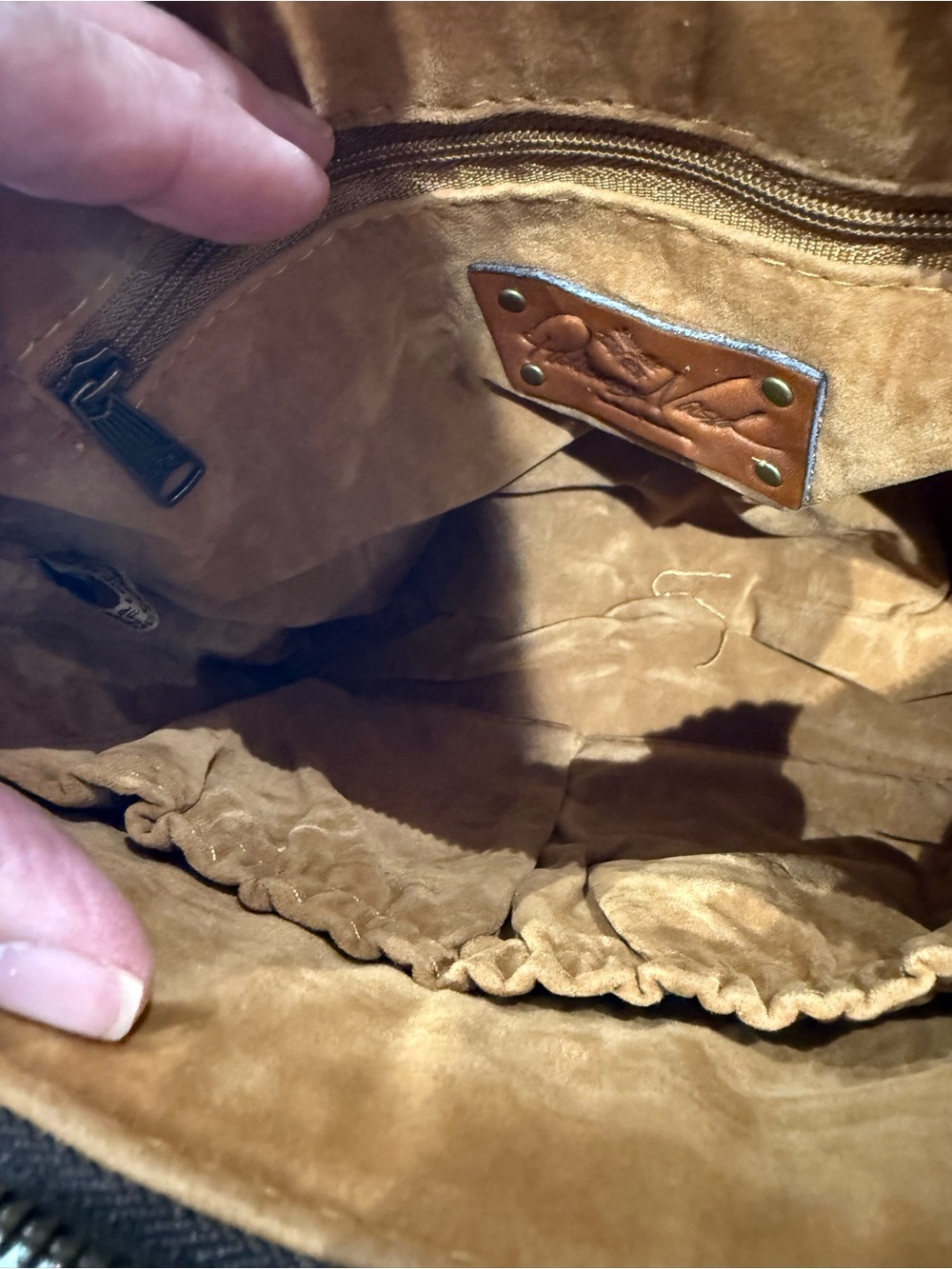 Patricia Nash Chestnut Tooled Leather Crossbody with Tassel - Picture 7 of 13
